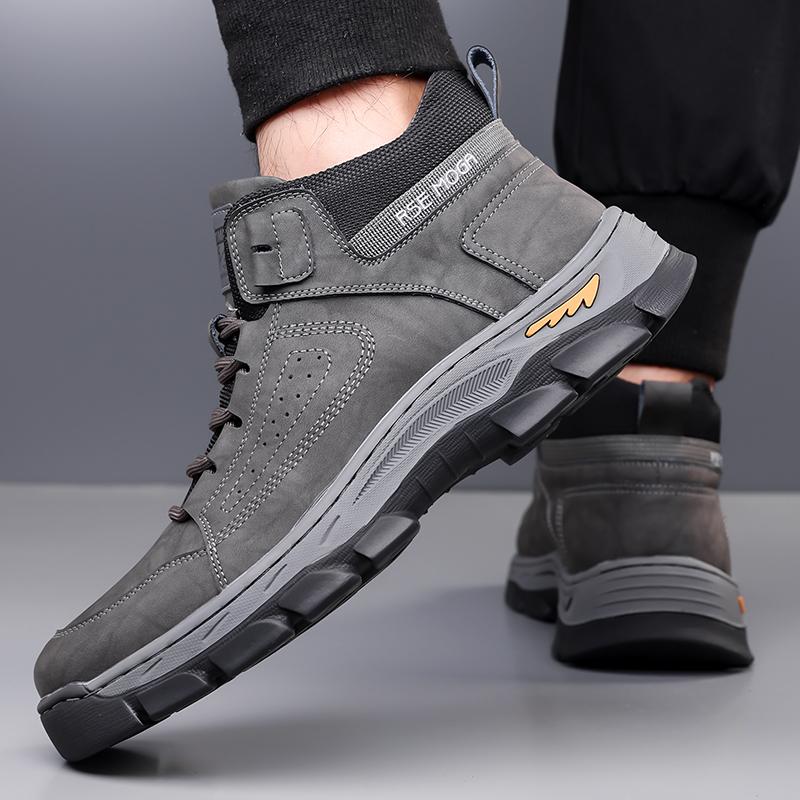 Fashion New Men's Winter Thermal Boots Fur Lined Ankle High Top Boots Warm Anti Slip Outdoor Snow Shoes for Men Classic Lace Up Boots