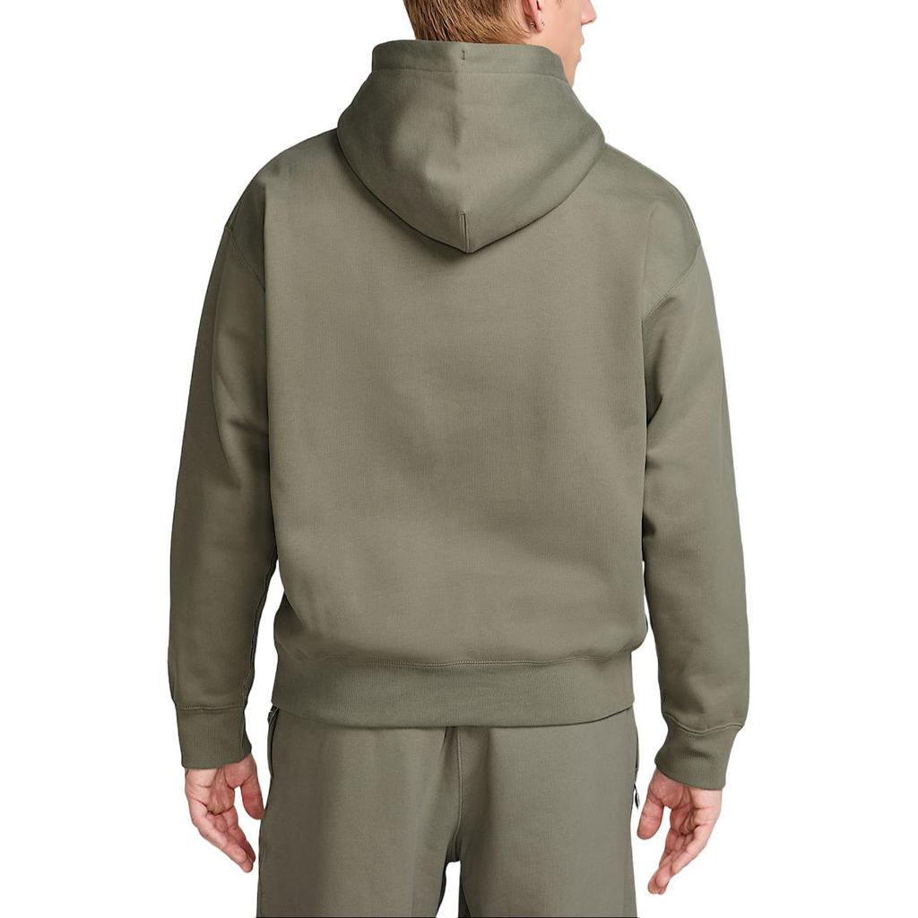 Nike Solo Swoosh FW24 Solid Color Fleece Pullover Hoodie Long Sleeve Men hoodies Light-Army-Green White DX1355320