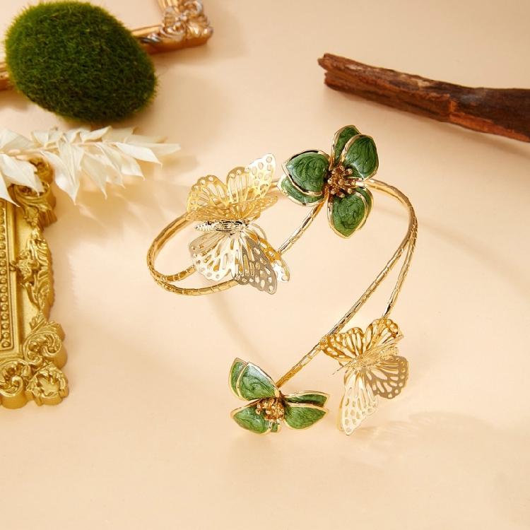Unique Bohemian Inspired Arm Jewelry With Artistic Hollow Butterfly Details In Multiple Colors Season Floral Bangle