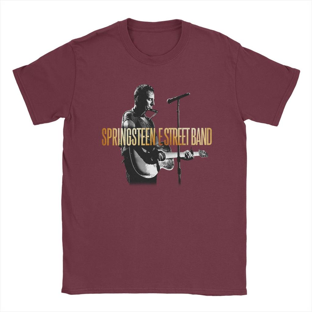 Men T-Shirts Bruces The E Street Band Springsteens Fashion 100% Cotton Tees Short Sleeve T Shirt Crew Neck Clothing Big Size