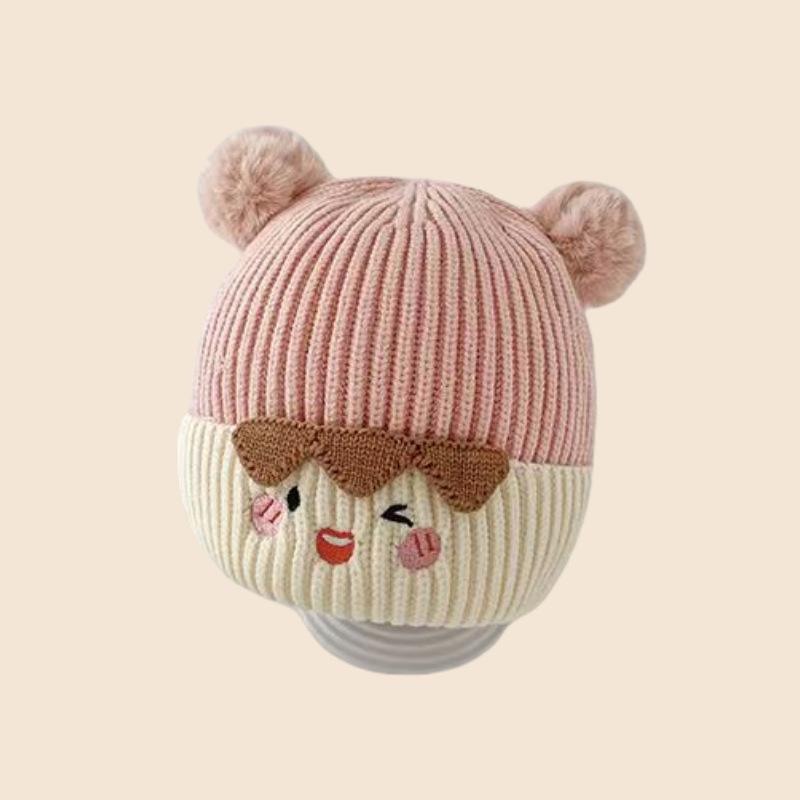 

Cozy Knitted Pompom Hat for Toddlers - Unisex Winter Warmth for Boys & Girls розовый