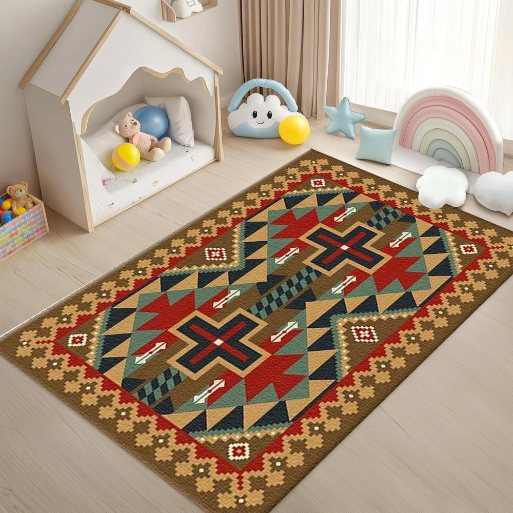 Bohemian Geometric Rug Carpet Mat Non-Slip for Living Room Bedroom Living Room Kids Rooom Nursery Home Decor Gife