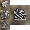 Zebra Pattern Knit Beanie For Winter And Fall Warmth With Stylish High Top Fit For Men And Women