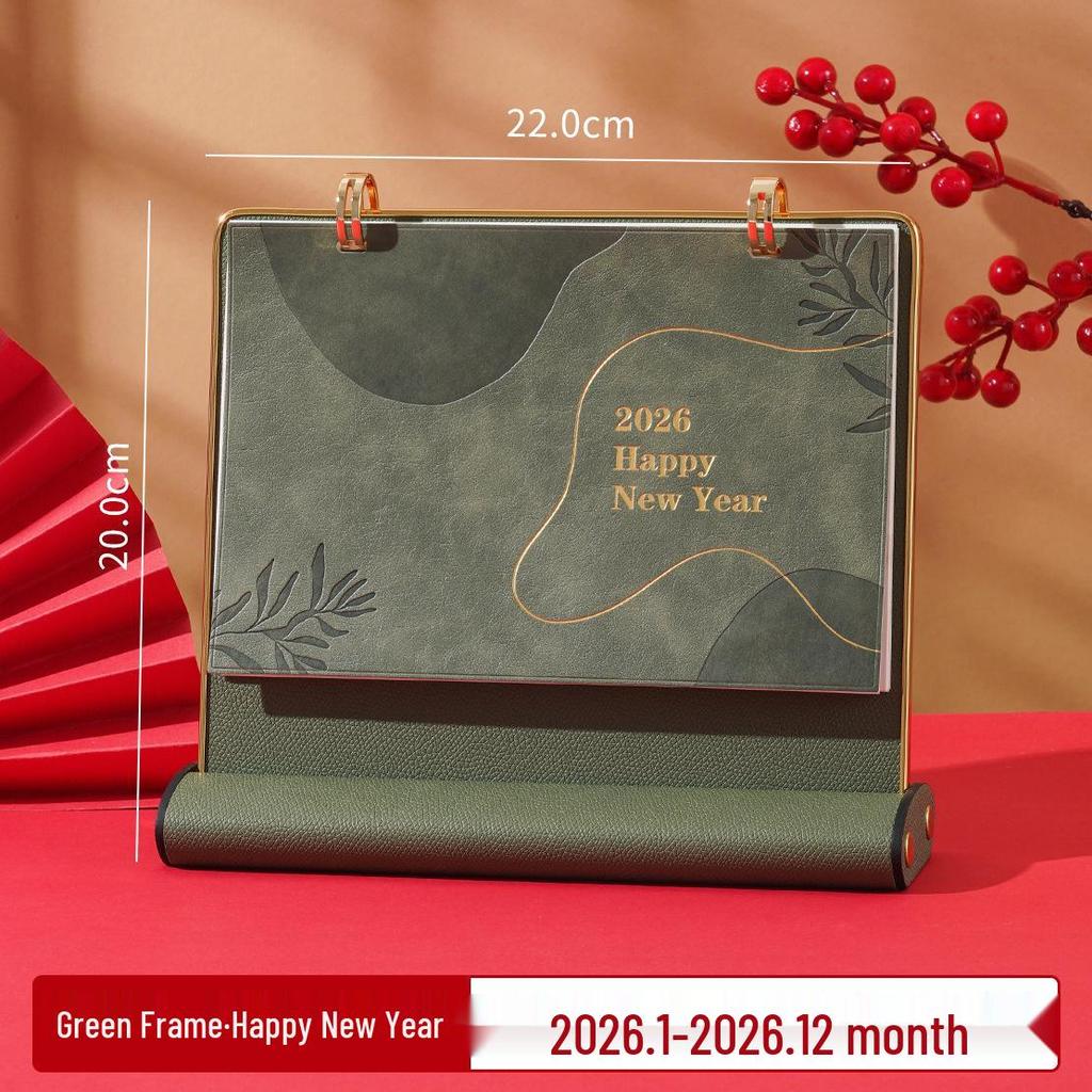 2026 Creative Leather Desktop Calendar with Custom Logo