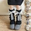 Girls Ruffled Leg Warmers Breathable Lace Trim Stackable Socks For Toddler Nonslip Knitting Acrylic 2-13 Years