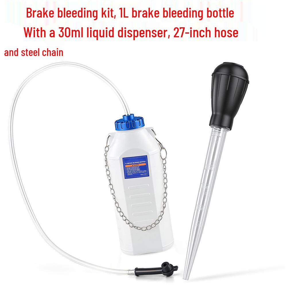 1L Brake Bleeder Kit with 30ml Fluid Extractor for Cars, Motorcycles, and ATVs