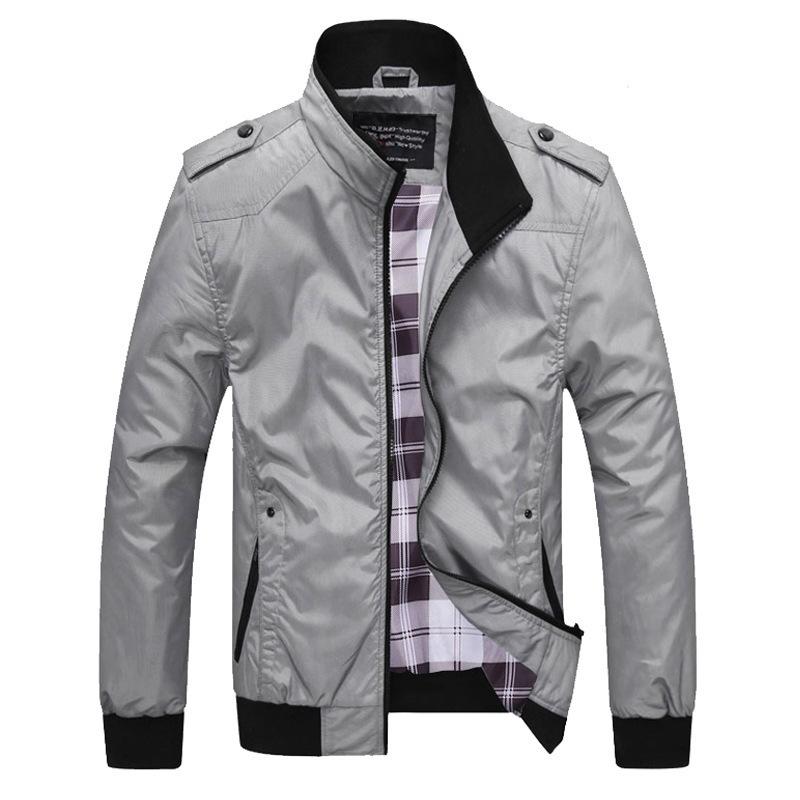 Men's Jacket Spring and Autumn New Jacket Stand-up Collar Baseball Uniform Plus Cotton Thick Top Trendy