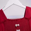 Summer Girls Tweed Dress Square Neck Puff Sleeve Children Princess Dress Fashionable Sweet Party Wear For Kids