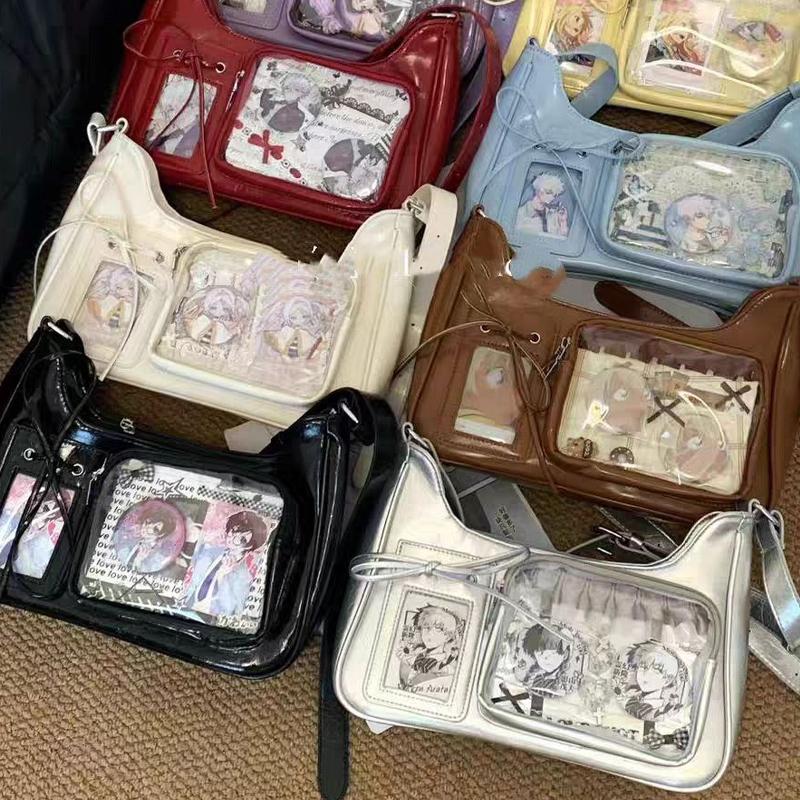 Kids Harajuku Shoulder Bag Women Korean Transparent Ita Bag School Crossbody Bag Anime Preppy Handbag Purse Toys