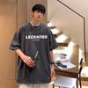 Men Short Sleeve T-Shirts Letter Graphic Print Half Sleeve Tshirts Men Clothing Casual Tee Man Korean Casual Round Neck Retro Tops For