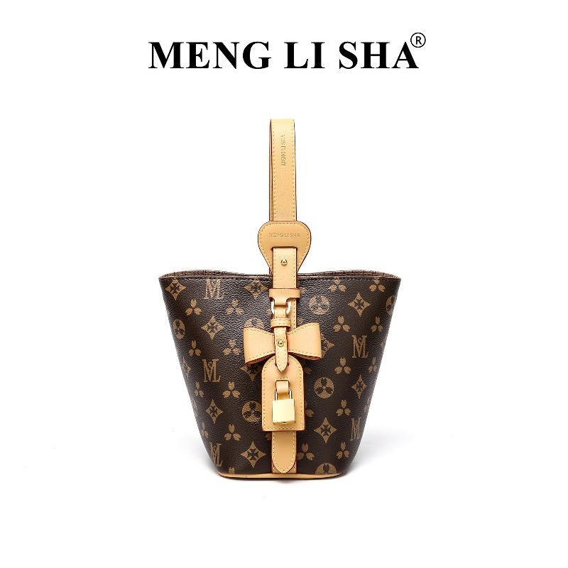 

Niche design advanced sense single shoulder hand carrying bucket bag spring and summer new commuter large capacity small satchel абрикосовий