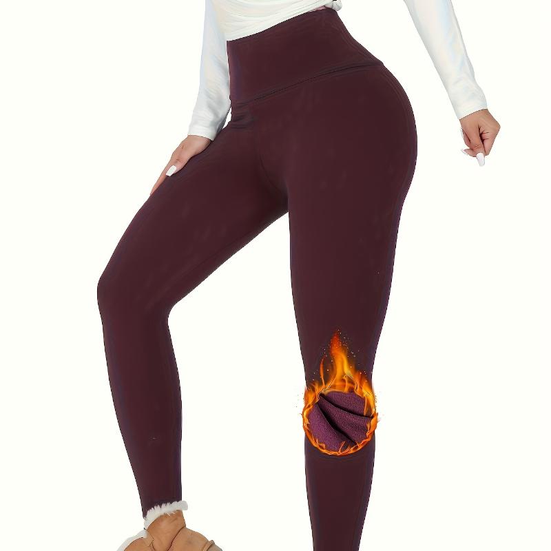 Dame Termisk Fleeceforet Høy midje Leggings, Trenings Vinter Varm Tykk Tights Myke Yogabukser