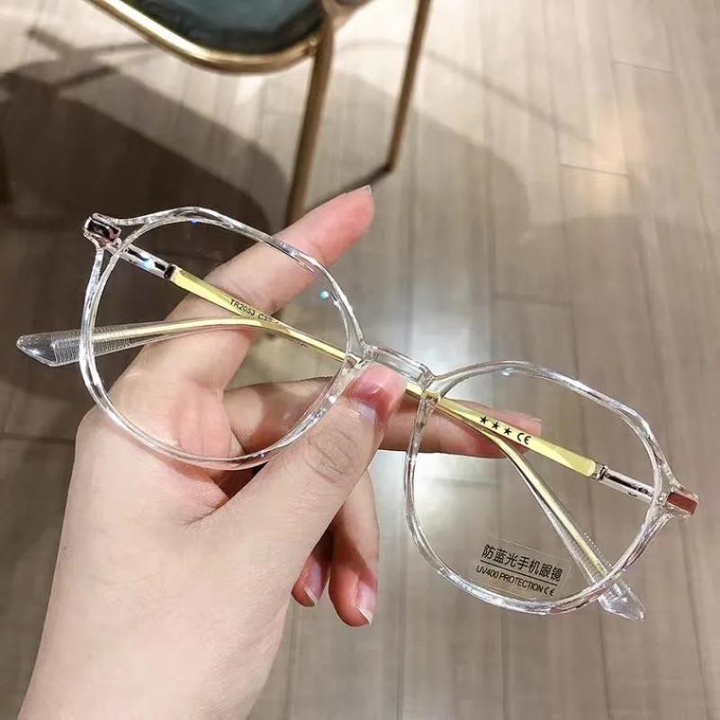 Transparent Anti Blue Light Computer Glasses Round Frame For Women And Men Optical Eyewear Blackout Glasses