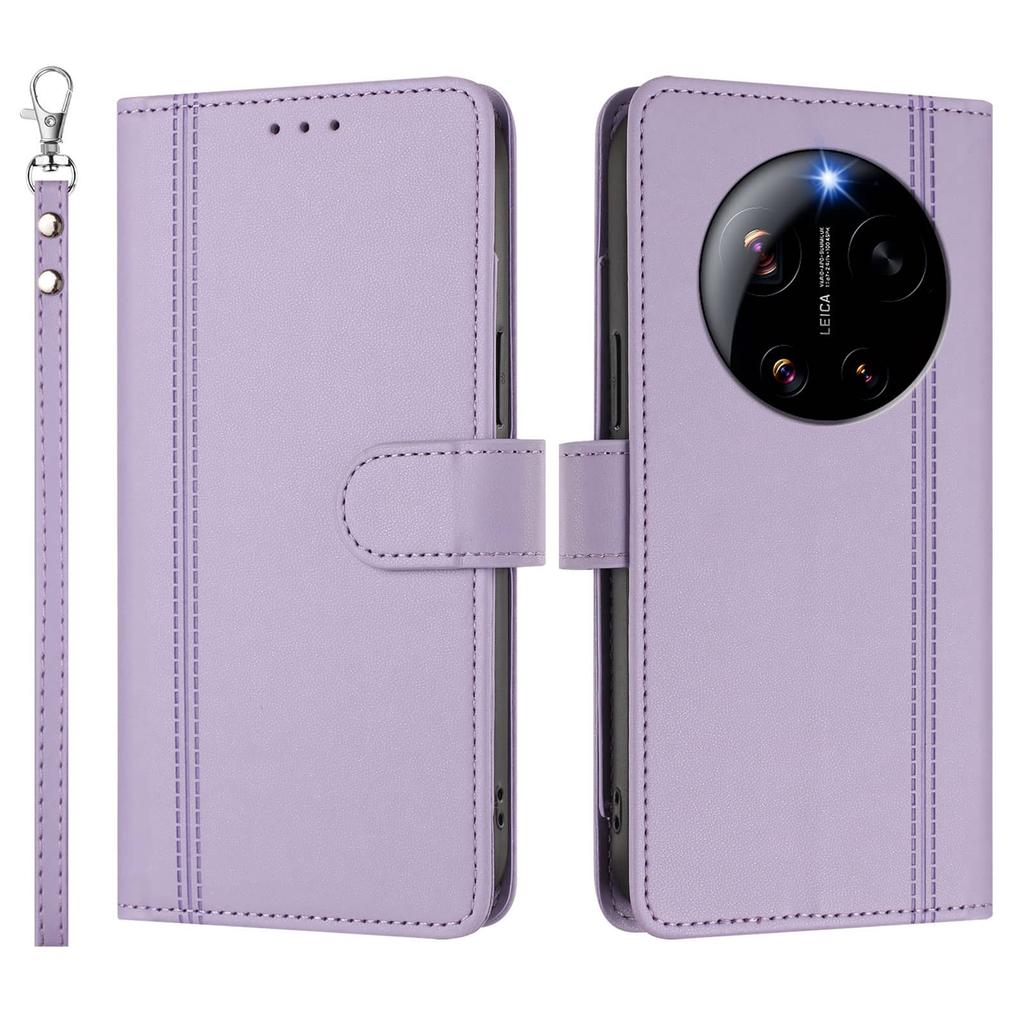Slim Flip Wallet Case for Xiaomi 17 15 14 Ultra 17 Pro Max 17T 15T 14T Pro Magnetic Clasp Kickstand Shockproof Protection Cover