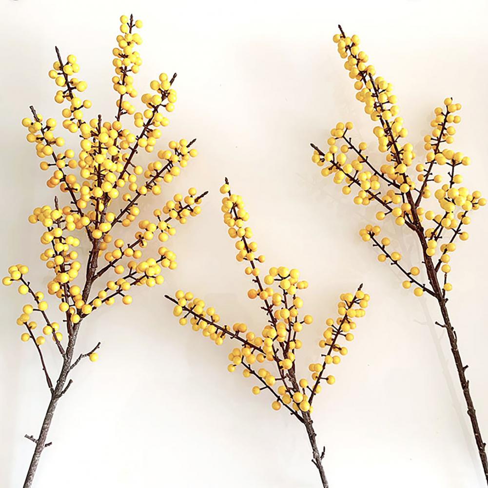 Long-lasting Fake Berries No Maintenance Artificial Flowers Artificial Holly Berries Decoration Realistic Faux Berries Flexible