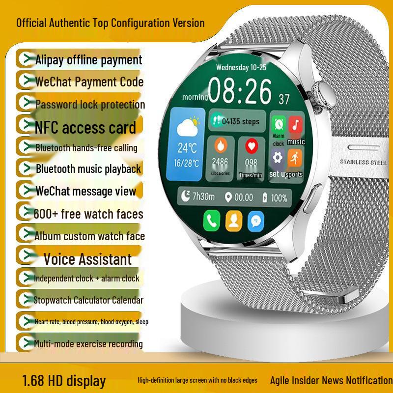 2025 Huqiangbei GT4 Smartwatch with Health Monitoring & Bluetooth Calling