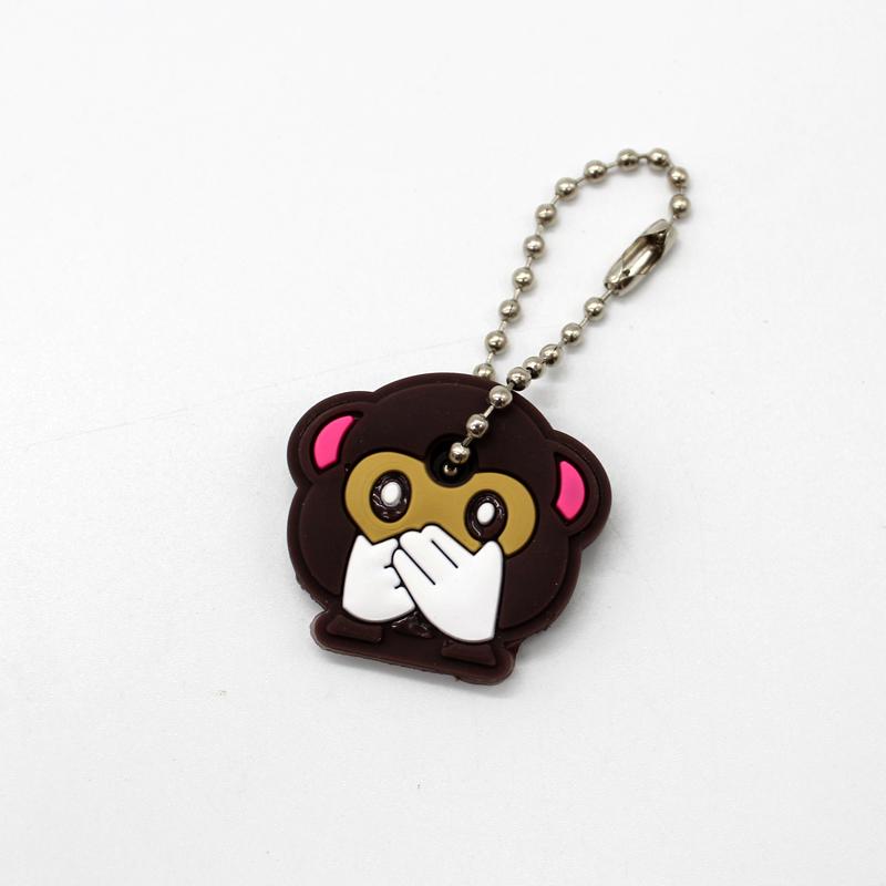 New Cartoon Soft Silicone Protective Key Case Cover for Key Control Dust Cover Holder Women Cute Small Key Chain Pendant Keyring