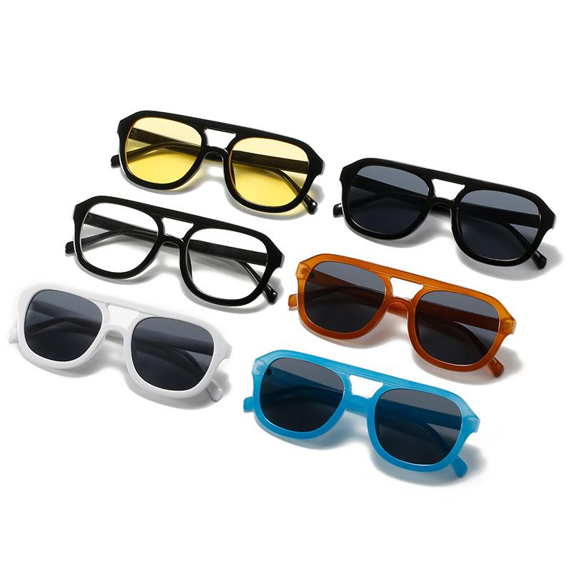 Retro Square Glasses, Antique Double-Beam Glasses, Jelly Sunglasses For Women