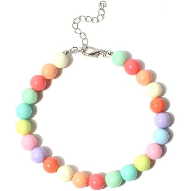 Pet Jewelry Candy Color Dog Pearl Collar Cute Teddy Necklace Jewelryc Chihuahua York Girl Clothing Dress Accessories(10+2.5 In)