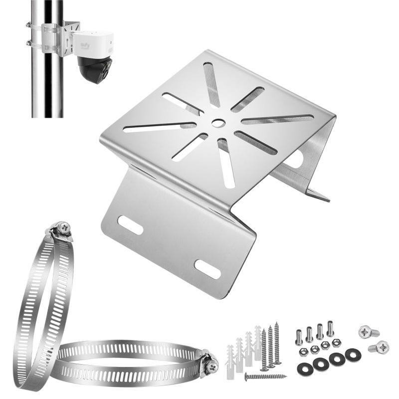 Stainless Steel Camera Mount with Vertical/Horizontal Pole Clamp and Adjustable Arm