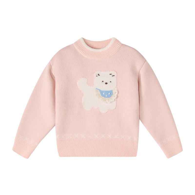 DEESHA Girls Winter Double-Sided Plush Knit Sweater 110