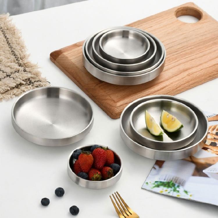 Stainless Steel Snacks Plate Kimchi Dish For Nut Fruits And Dips For Casual Dining And Entertaining Guests Gathering