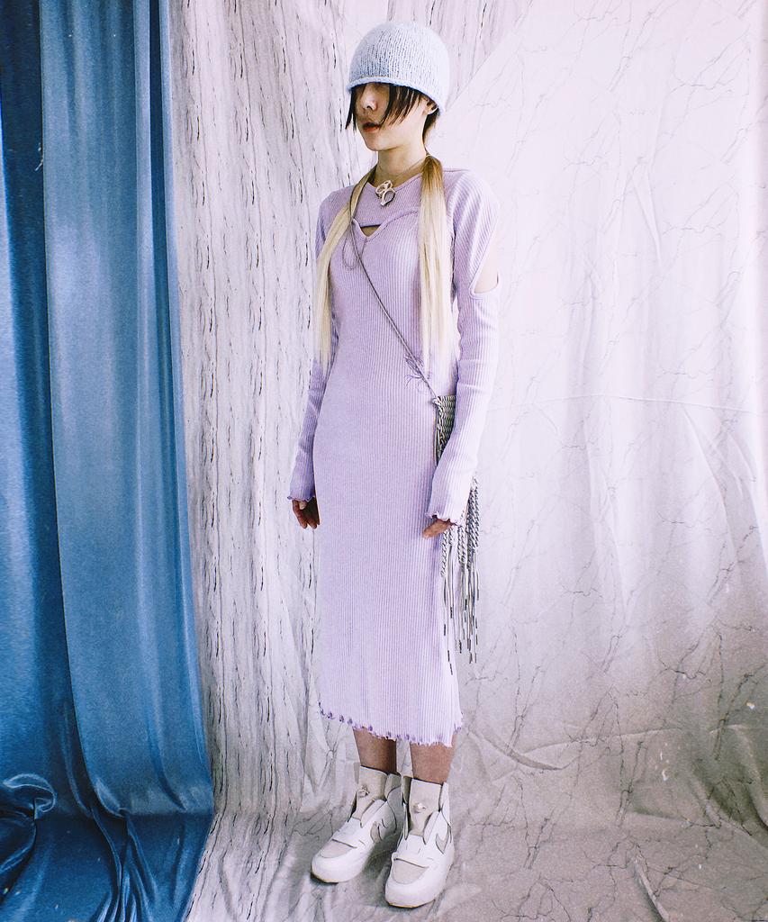 MEZZOKUNST Cutout Slim Long Dress - Purple