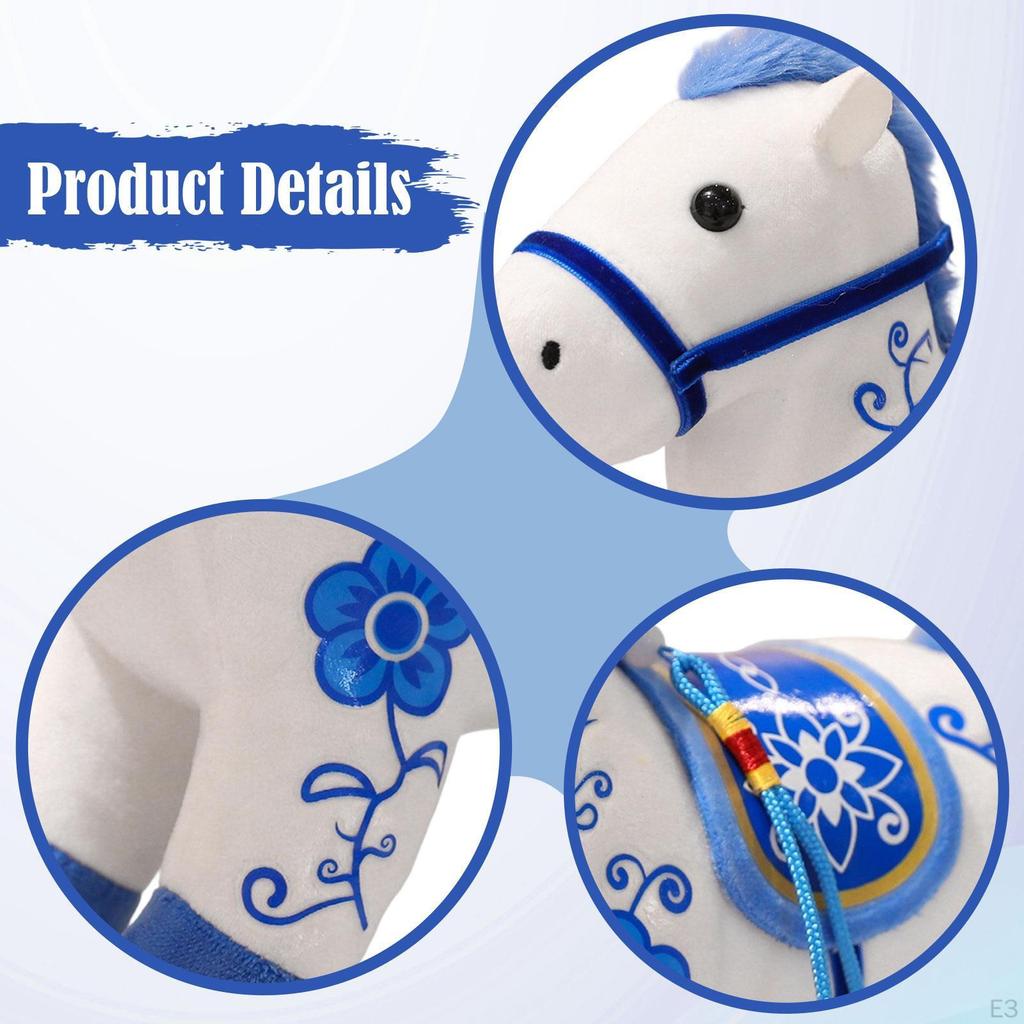 Horse Stuffed Animal Toy Birthday Gift Collectable Ornament Boys Girls Comfortable Supplies