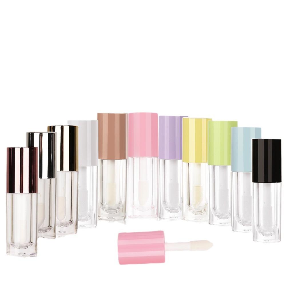 6ml Clear Plastic Thick Fat Lip Gloss Tube, Electroplated Lip Oil Lip Glaze Empty Container for DIY