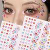 3D Colorful Star Flower Face Diamond Sticker Bling Rhinestone Self-Adhesive Fake Tattoo for Party Stage Makeup Gems Stickers