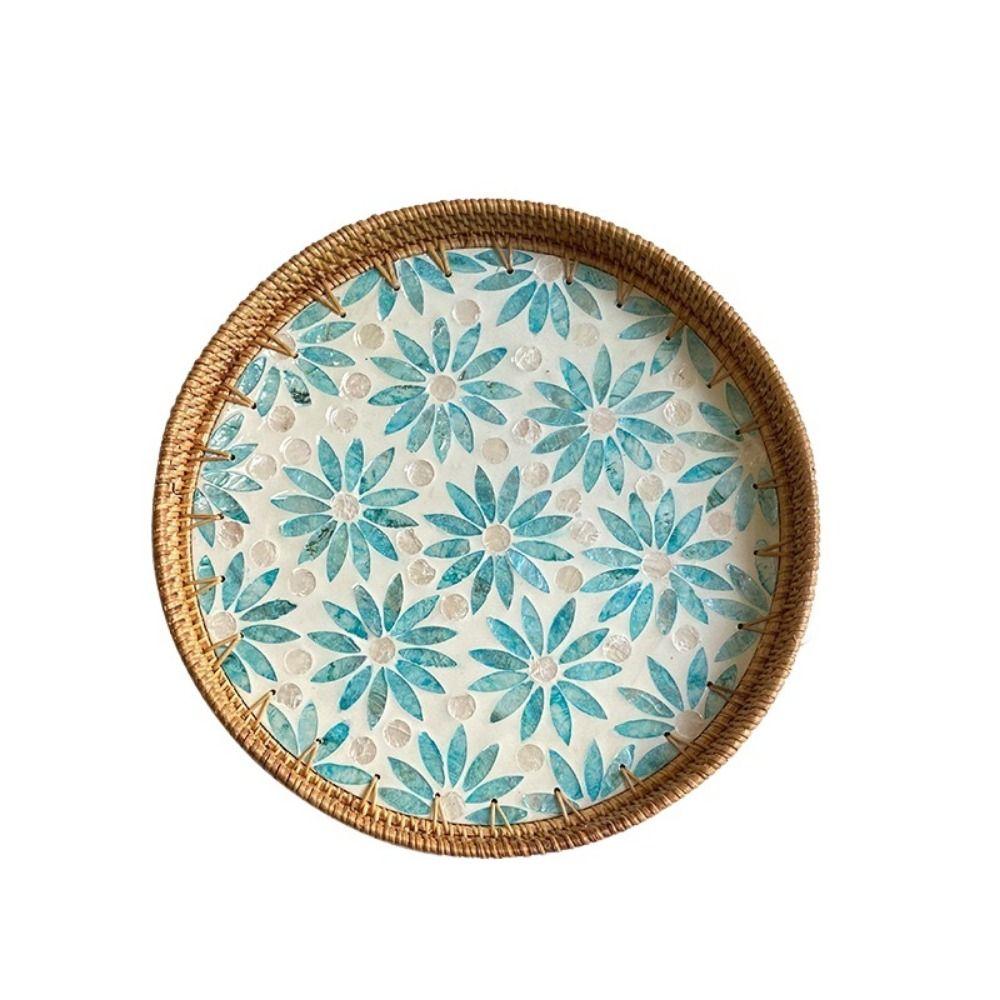 Rattanflechten Rattan Muschelschale Tablett Runde Brotkörbe Tablett Flechten Obstkorb Badezimmer