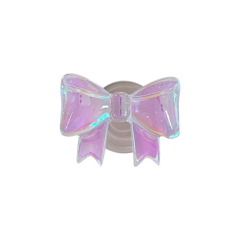 Wind Creative Colorful Laser Bow Simple Three-Dimensional Ring Retractable Desktop Phone Holder Airbag Folding