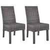 Day and Night - Day and Night Dining Chairs 2 Units Kubu Rattan and Brown Mango Wood