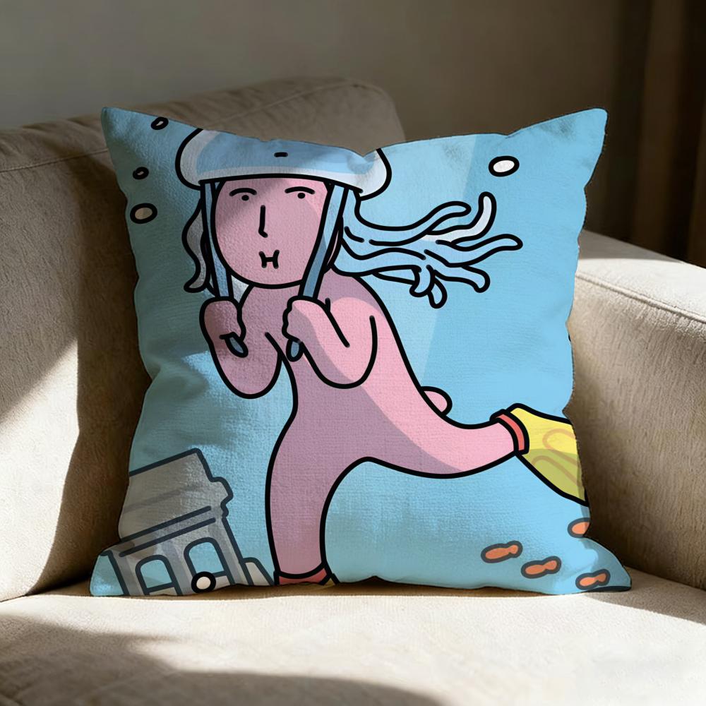 My Friend Rrabbit Cute Pillow Case Pillowcase Doublesided Printed Sofa Cushion Bedroom Headboard Pillow
