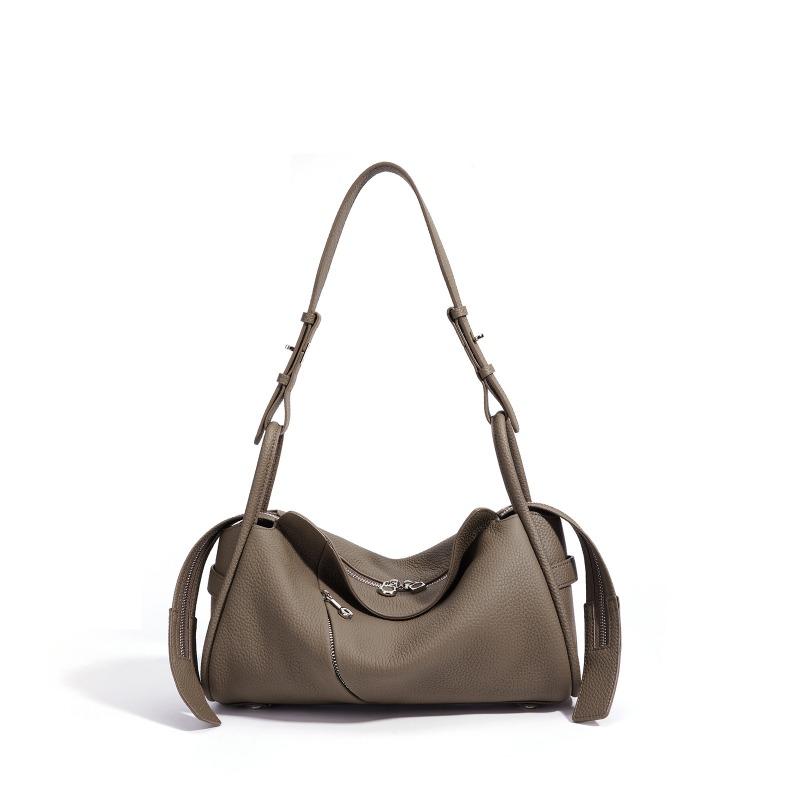 First Layer Cowhide Pillow Bag, Portable Armpit Bag, Genuine Leather Spring and Summer Large-capacity Commuter Shoulder Bag.