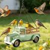 Vintage Truck Bird Feeder, Outdoor Retro Pickup Bird Feeder, Rustic Hanging Bird Feeder, Wild Bird Feeder for Farmhouse Patio Garden Backyard Decor