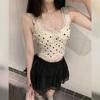 Chic Polka Dot Lace Camisole: French-Style Summer Top for Women