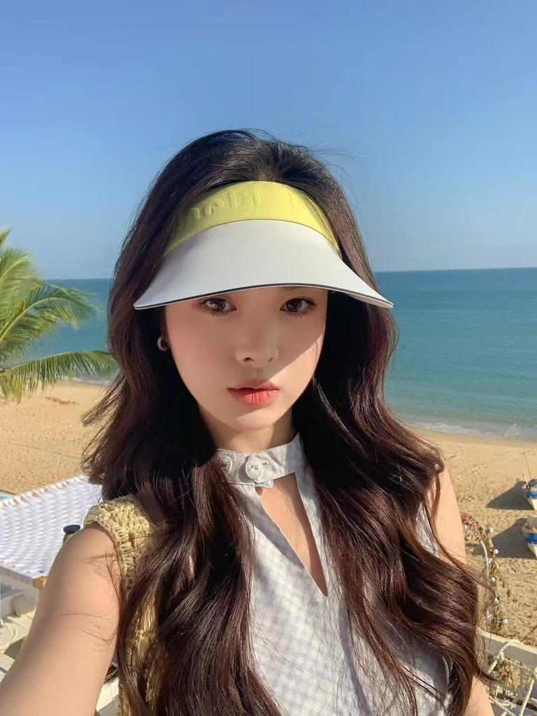 Summer New Seamless One-piece Ice Silk Empty Top Hat Korean Version Fashionable and Beautiful Youth Sports Topless Sun Hat