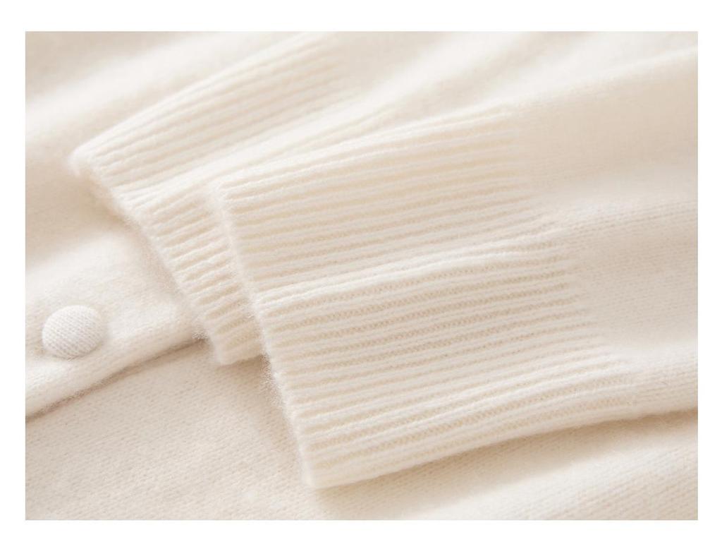 Chic Korean High Neck Single-Breasted Cashmere Cardigan - Women's Loose Knit Sweater Coat for Autumn/Winter