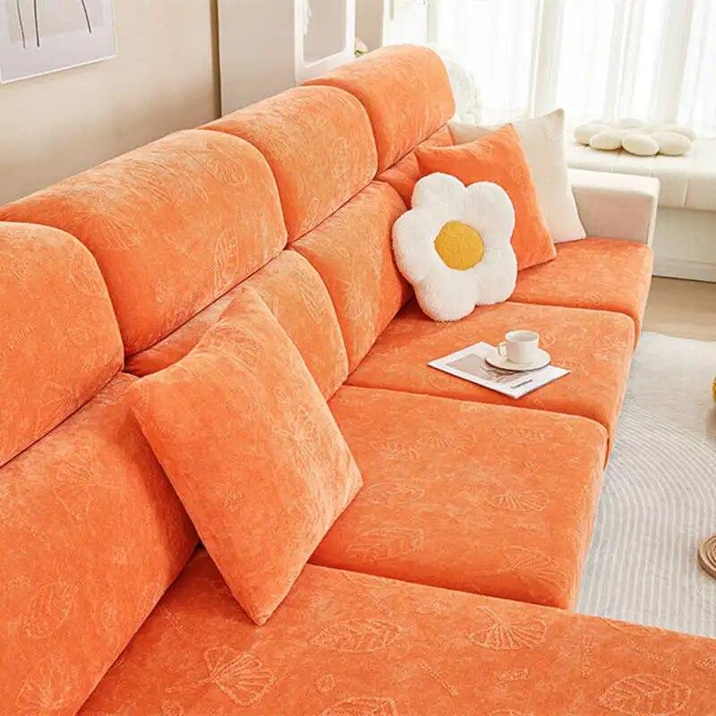 Sofa segmentowa do salonu Narzuty Zagęścić szenilowe antypoślizgowe pokrowce na kanapę 1/2/3/4 siedzenia Elastyczna narzuta na ławkę