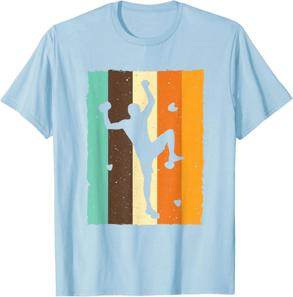 Vintage Bouldering Rock Climbing Silhouette Graphic Tee Men Women Sport TShirt