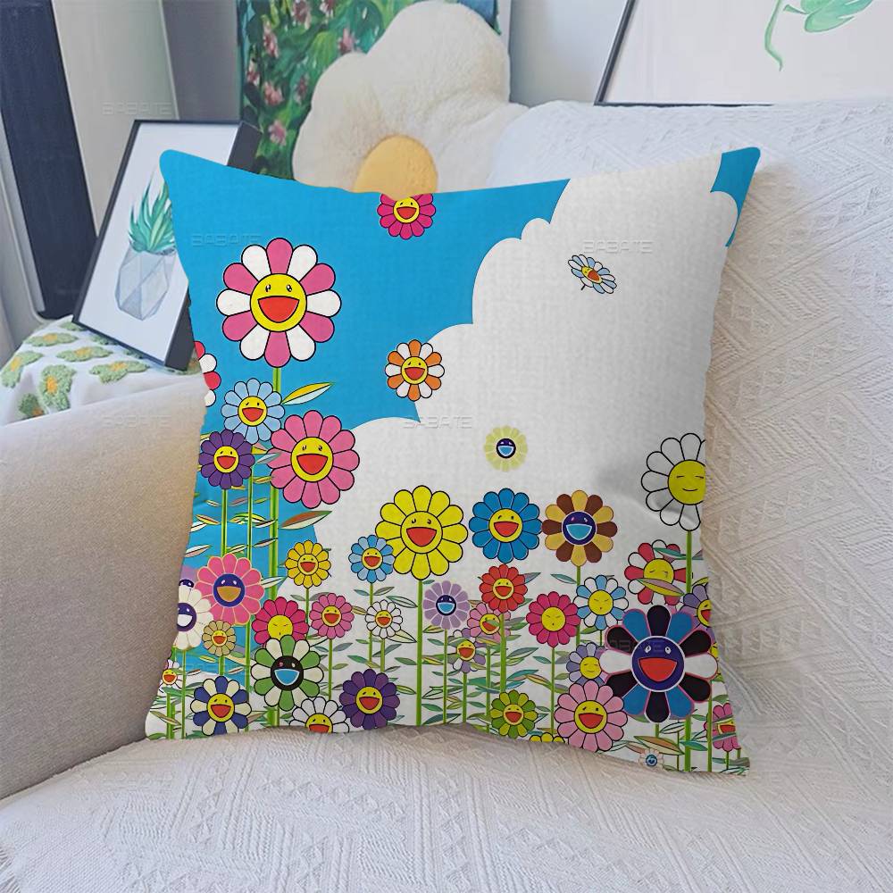 Art T-Takashi M-Murakamis Pillow Anime Pillow Sofa Bed Head Pillow Cover Cushion Cover 45x45 cm Fashion