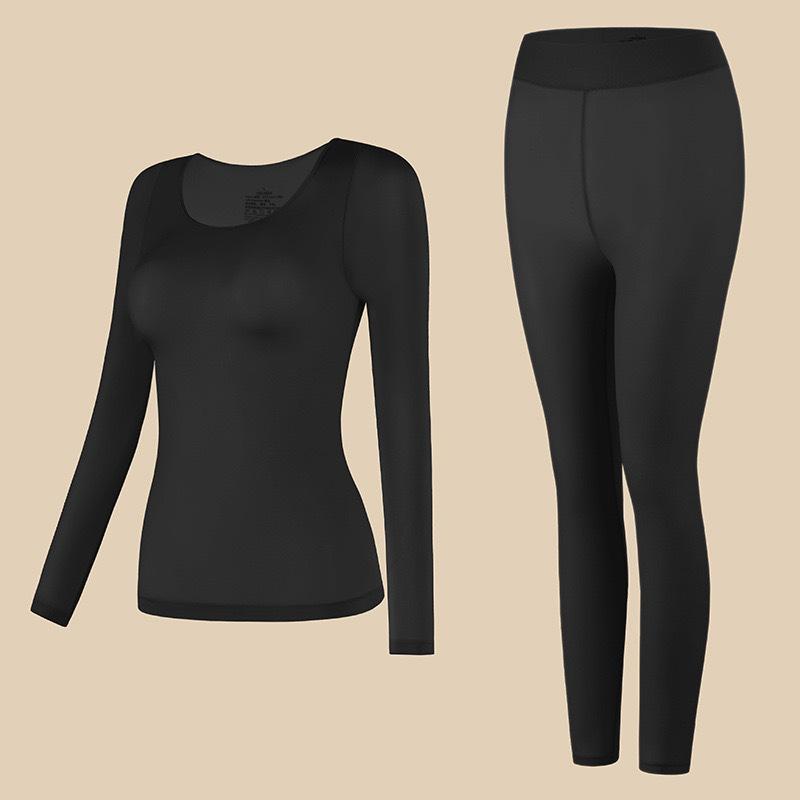 

Ultra-thin skin beauty clothes, heating and thermal underwear, women s long johns set, wearing thermal mask muscle bottom clothes, bottoming shirt l (40-60kg)