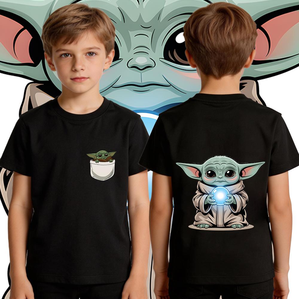 Boys Star Wars Yoda Tshirt Cotton Casual Kids T Shirt Toddler Short Sleeve Summer Clothing for Child