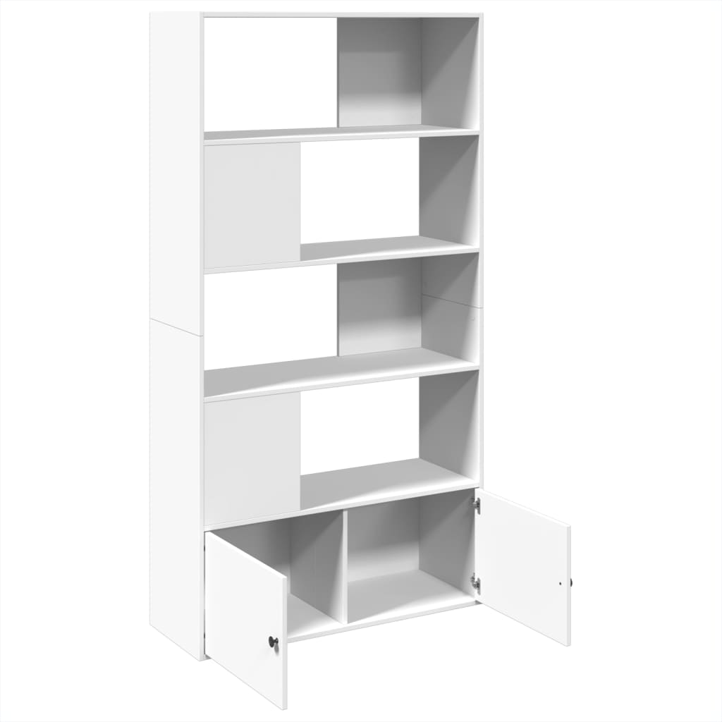 White Bookshelf 100 x 36 x 189 cm Engineered Wood
