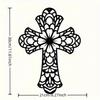 Wrought Iron Cross Wall Decor Vintage Metal Art Sculpture for Home Church Farmhouse Modern Decorative Craft