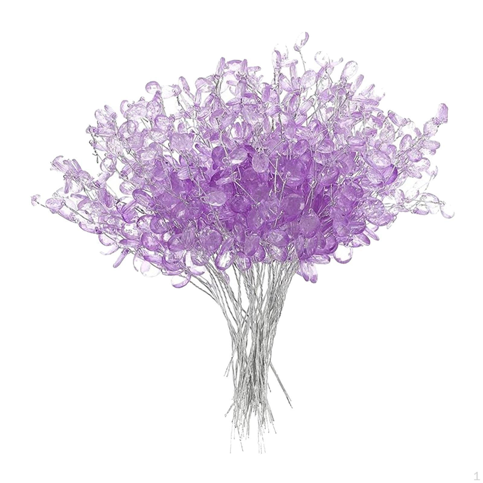 

30 шт. Акрилові намистини. Квіткові гілки. Імітація крапельок. Квіткові прикраси. фіолетовий