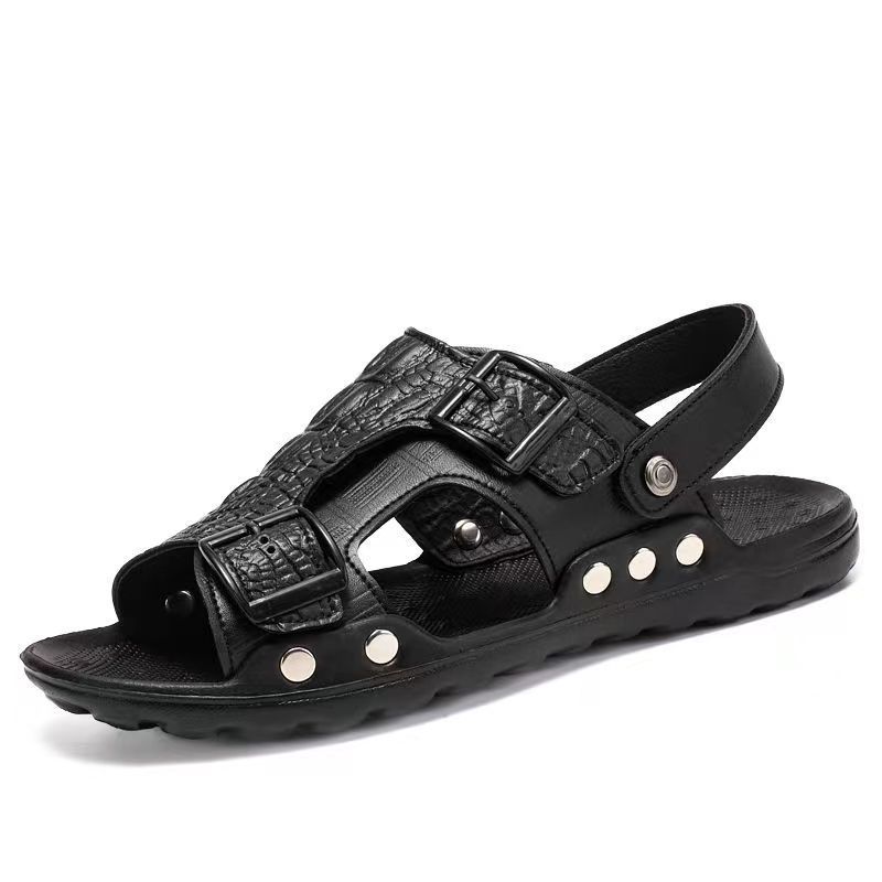 summer open-toed men use sandals, breathable and comfortable beach shoes, casual driving and lazy slippers