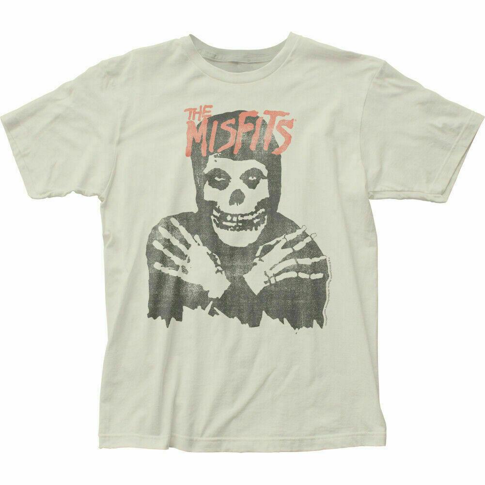 Misfits Classic Skull T-shirt Mens Licensed Rock N Roll Retro Tee Vintage White S