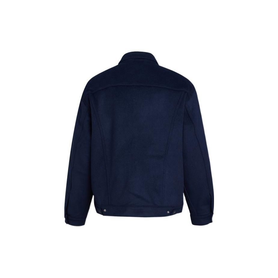 Levis Solid Color Single-Breasted Collar Front Pocket Fitted Denim Jacket Men Jackets Dark-Blue A1972-0000